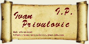 Ivan Privulović vizit kartica